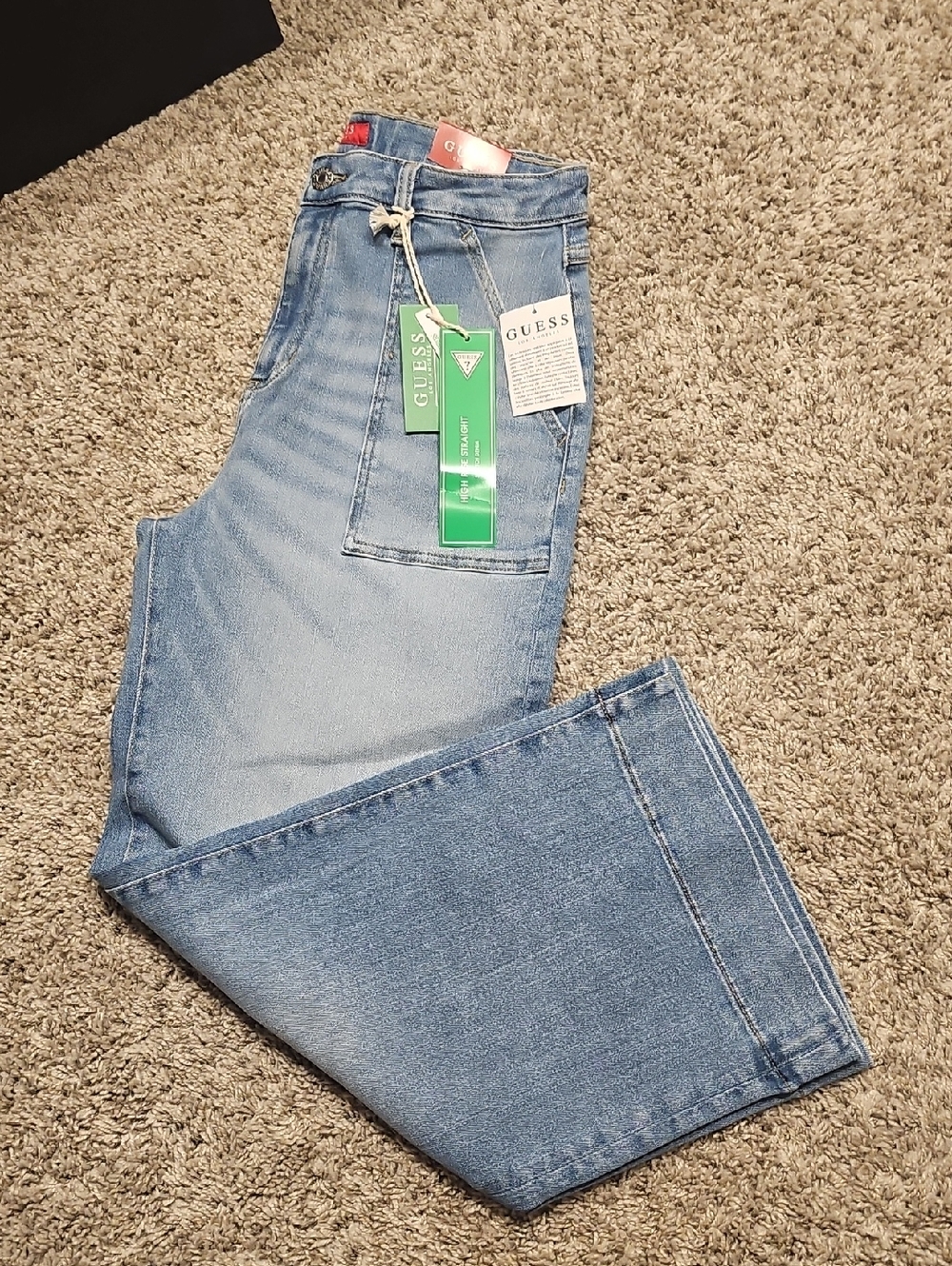 GUESS Light Blue Wide Leg Jeans with Patch Pocket